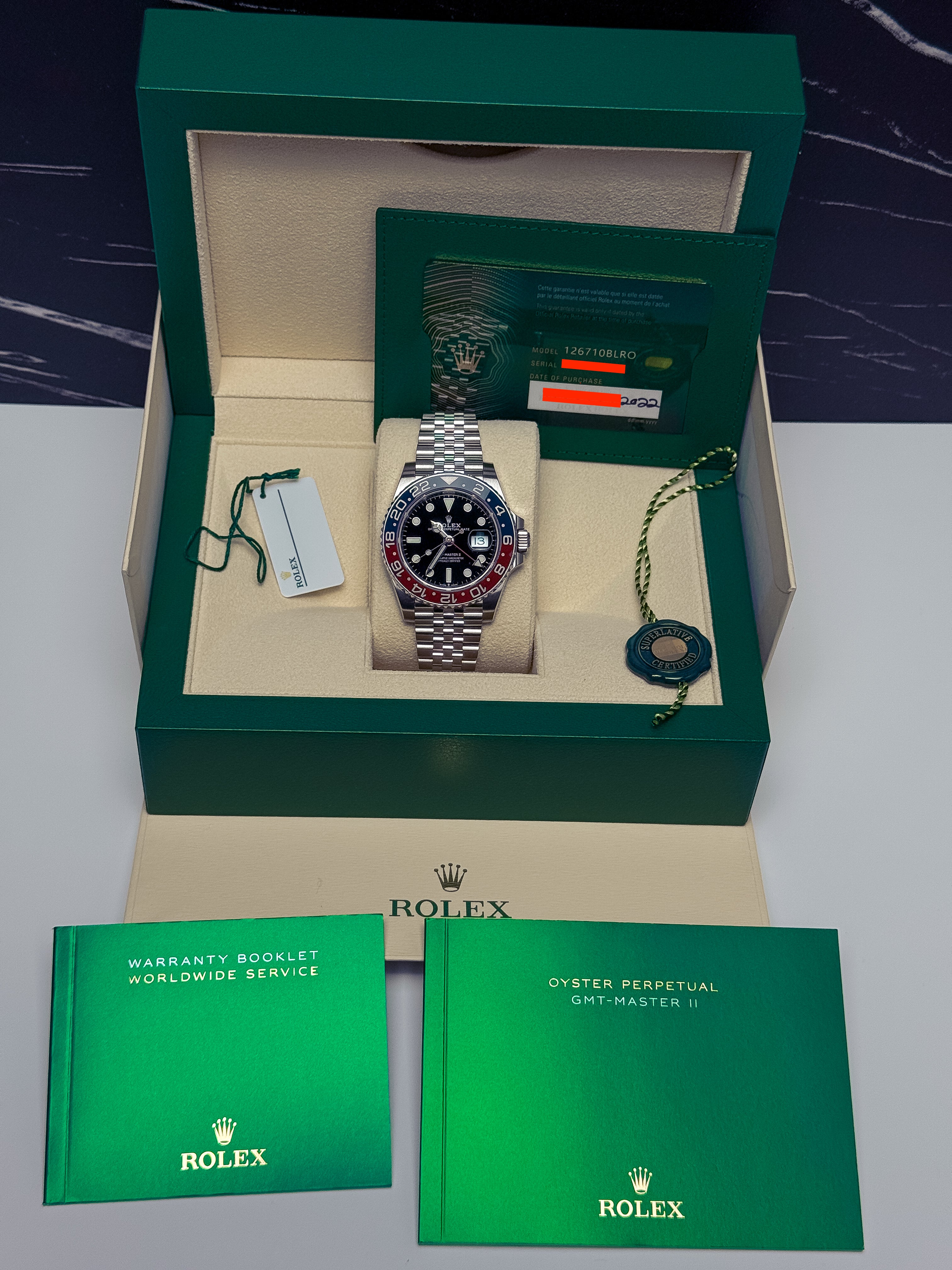 Rolex GMT-Master II “Pepsi” – Ref. 126710BLRO – 40mm Stainless Steel – Full Set – Excellent Condition