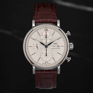 IWC Portofino Chronograph IW391027 2019 Silver Dial - Full Set - Very Good