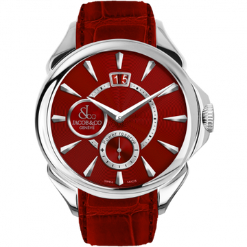Jacob & Co. Palatial Classic Manual Big Date Steel Red Guilloche Dial PC400.10.NS.AD.A
